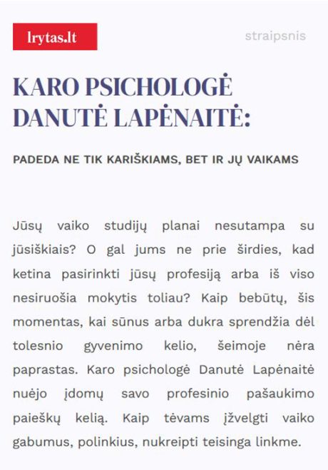 2 straipsnis apie psichologija