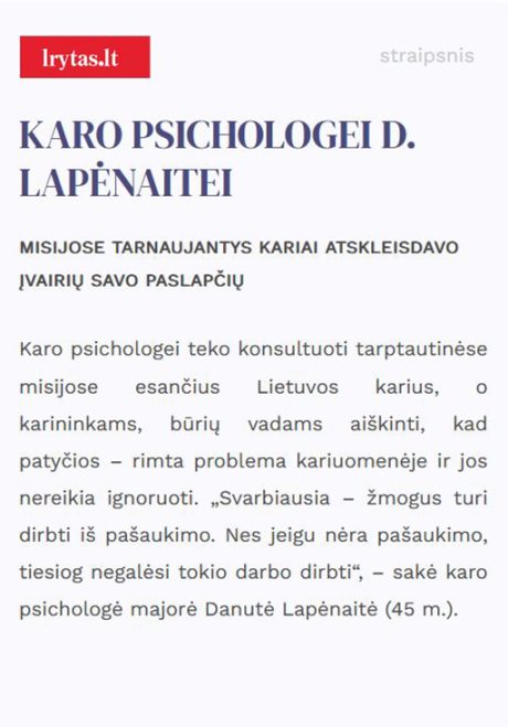 3 straipsnis apie psichologija